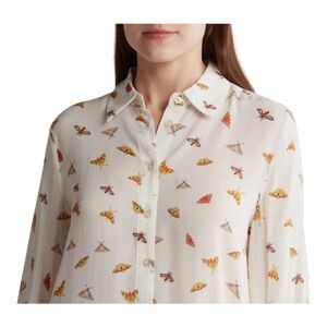 Philosophy Republic Clothing NWT Moth Print Button Front Blouse Size XS
